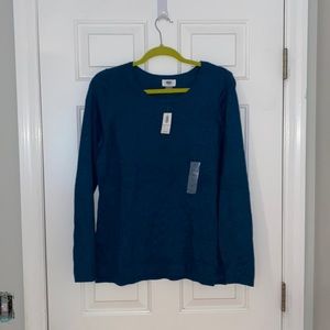 Navy crew neck sweater size large with tags